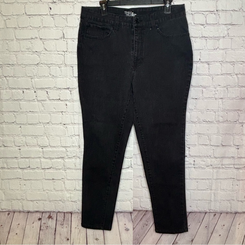 Time and Tru Black High Rise Skinny Jeans Size 16